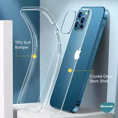 Microsonic Apple iPhone 14 Pro Kılıf Transparent Soft Beyaz