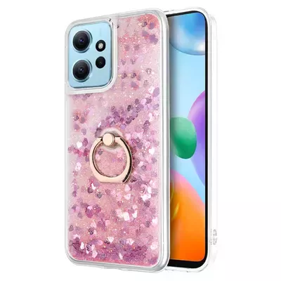 Microsonic Xiaomi Redmi Note 12 4G Kılıf Glitter Liquid Holder Pembe