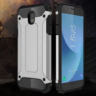 Microsonic Samsung Galaxy J5 Pro Kılıf Rugged Armor Gümüş