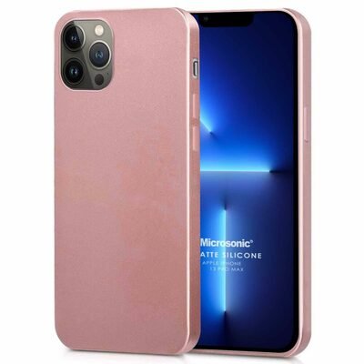 Microsonic Apple iPhone 13 Pro Max Kılıf Matte Silicone Rose Gold