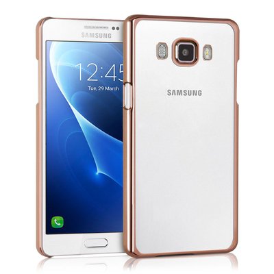 Microsonic Samsung Galaxy J7 2016 Kılıf Skyfall Transparent Clear Gold