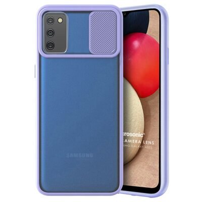 Microsonic Samsung Galaxy A02s Kılıf Slide Camera Lens Protection Lila