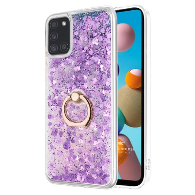 Microsonic Samsung Galaxy A21s Kılıf Glitter Liquid Holder Mor