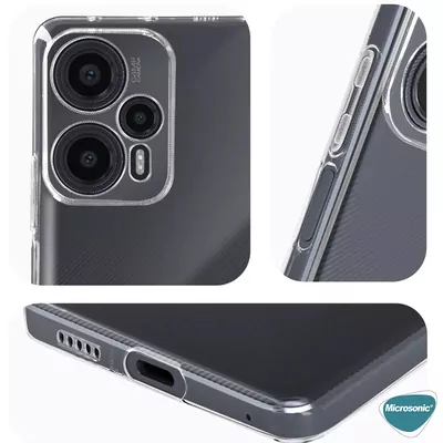 Microsonic Xiaomi Poco F5 Kılıf Transparent Soft Şeffaf