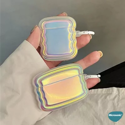 Microsonic Airpods 4.Nesil / ANC Kılıf Zigzag Hologram Çok Renkli