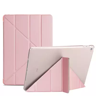 Microsonic Apple iPad Air 2 (A1566-A1567) Folding Origami Design Kılıf Rose Gold