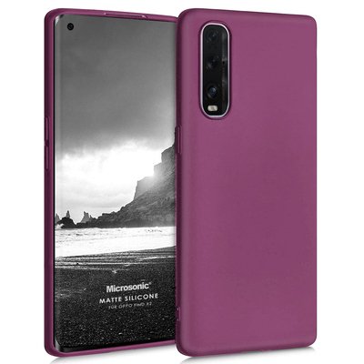 Microsonic Oppo Find X2 Kılıf Matte Silicone Mor