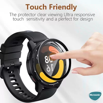 Microsonic Xiaomi Watch S1 Active Tam Kaplayan Nano Cam Ekran Koruyucu Siyah