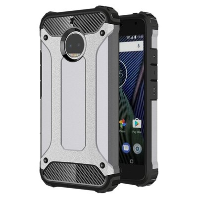 Microsonic Motorola Moto G5S Plus Kılıf Rugged Armor Gümüş