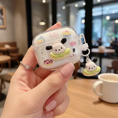 Microsonic Airpods Pro 3 Kılıf Sweet Time Dog Keychain Şeffaf
