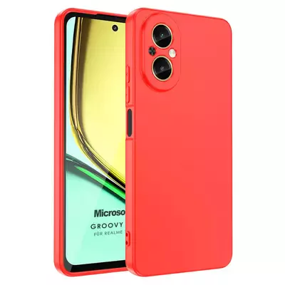 Microsonic Realme 12 Lite Kılıf Groovy Soft Kırmızı