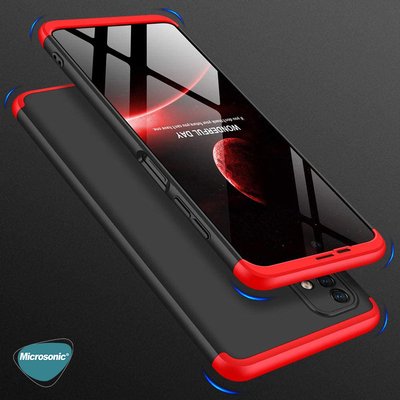 Microsonic Samsung Galaxy M51 Kılıf Double Dip 360 Protective AYS Siyah Kırmızı