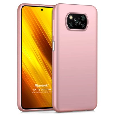 Microsonic Xiaomi Poco X3 Pro Kılıf Matte Silicone Rose Gold