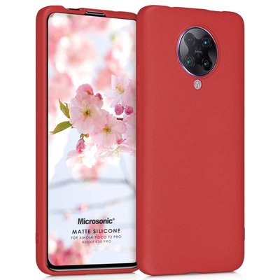 Microsonic Xiaomi Redmi K30 Pro Kılıf Matte Silicone Kırmızı