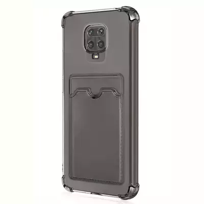 Microsonic Xiaomi Redmi Note 9 Pro Card Slot Shock Kılıf Füme