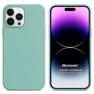 Microsonic Apple iPhone 15 Pro Kılıf Liquid Lansman Silikon Su Yeşili