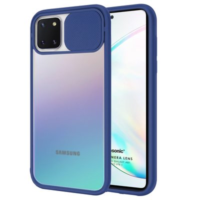 Microsonic Samsung Galaxy A81 Kılıf Slide Camera Lens Protection Lacivert