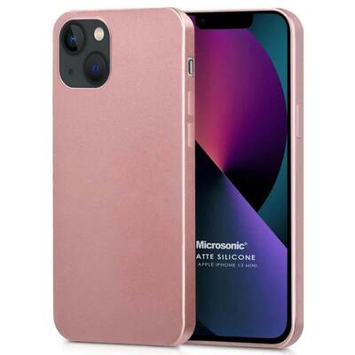 Microsonic Apple iPhone 13 Mini Kılıf Matte Silicone Rose Gold