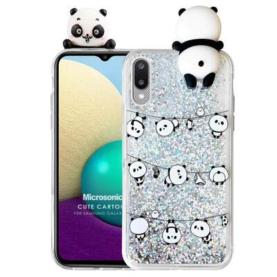 Microsonic Samsung Galaxy A02 Kılıf Cute Cartoon Panda