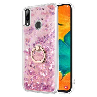 Microsonic Samsung Galaxy A30 Kılıf Glitter Liquid Holder Pembe