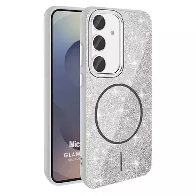 Microsonic Samsung Galaxy S24 FE Kılıf GlamGrip Luxe Gümüş