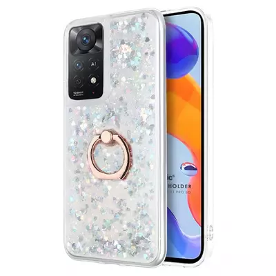 Microsonic Xiaomi Redmi Note 12 Pro 4G Kılıf Glitter Liquid Holder Gümüş