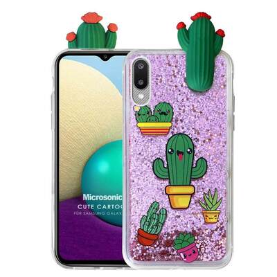 Microsonic Samsung Galaxy A02 Kılıf Cute Cartoon Kaktüs