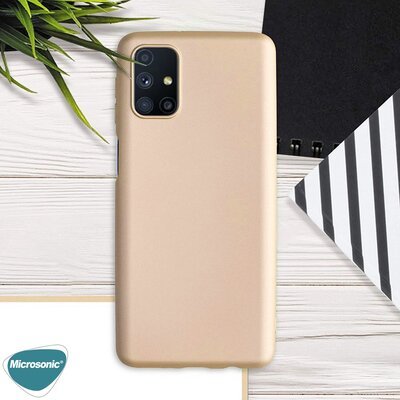 Microsonic Samsung Galaxy M51 Kılıf Matte Silicone Gold