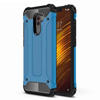 Microsonic Xiaomi Pocophone F1 Kılıf Rugged Armor Mavi