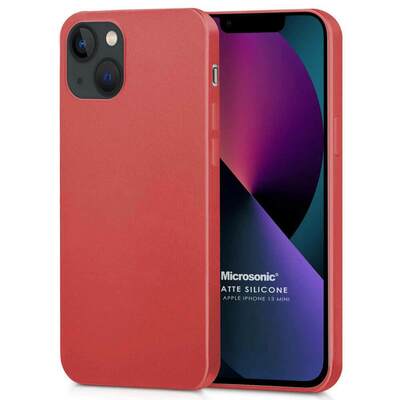 Microsonic Apple iPhone 13 Mini Kılıf Matte Silicone Kırmızı