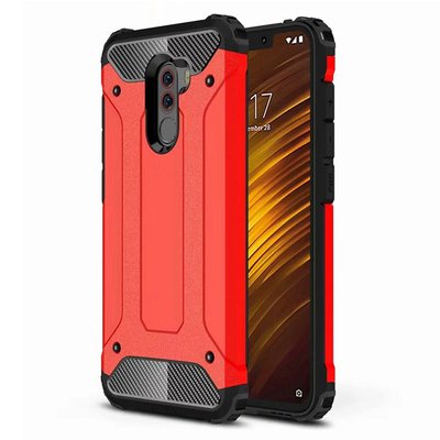 Microsonic Xiaomi Pocophone F1 Kılıf Rugged Armor Kırmızı