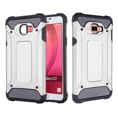 Caseup Samsung Galaxy C7 Kılıf Tank Gümüş