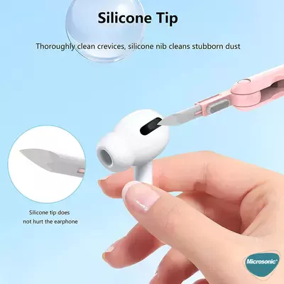 Microsonic Çok Fonksiyonlu Airpods Kulaklık Temizleme Kalemi Pembe