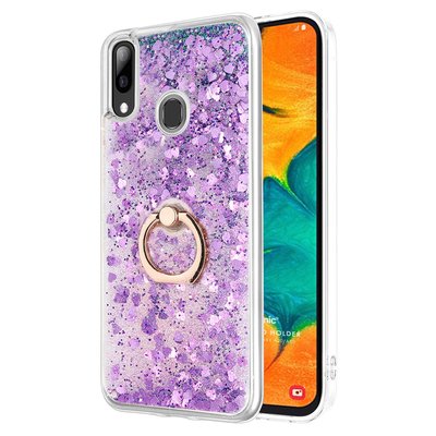 Microsonic Samsung Galaxy A20 Kılıf Glitter Liquid Holder Mor