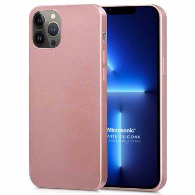 Microsonic Apple iPhone 13 Pro Kılıf Matte Silicone Rose Gold