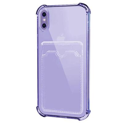 Microsonic Apple iPhone X Card Slot Shock Kılıf Lila