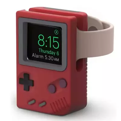 Microsonic Apple Watch 6 44mm Masaüstü Şarj Standı Gameboy Kırmızı