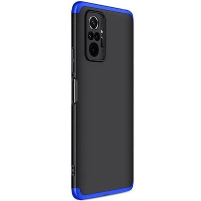 Microsonic Xiaomi Redmi Note 10 Pro Max Kılıf Double Dip 360 Protective AYS Siyah Mavi