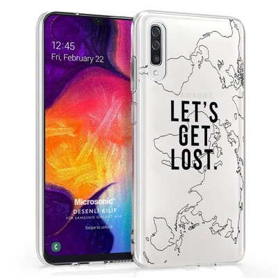 Microsonic Samsung Galaxy A50 Desenli Kılıf Harita