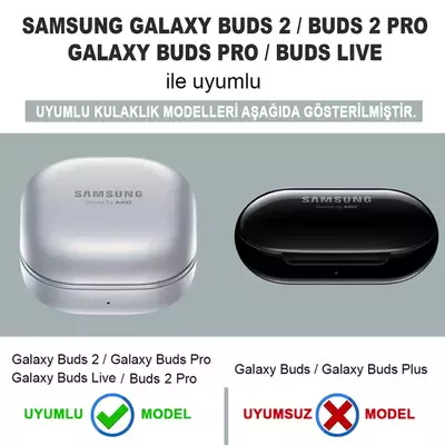 Microsonic Samsung Galaxy Buds 2 Pro Kılıf Darbeye Dayanıklı Sert Koruyucu + Askılık Gold