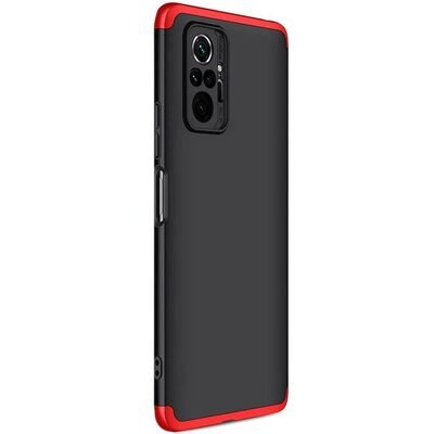 Microsonic Xiaomi Redmi Note 10 Pro Max Kılıf Double Dip 360 Protective AYS Siyah Kırmızı