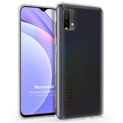 Microsonic Xiaomi Redmi Note 9 4G Kılıf Transparent Soft Şeffaf Beyaz