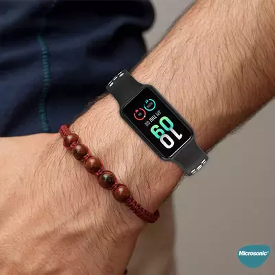 Microsonic Amazfit Band 7 Rainbow Sport Band Kordon Siyah Yeşil