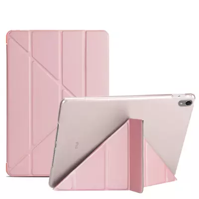 Microsonic Apple iPad Pro 12.9'' 2018 (A1876-A2014-A1895-A1983) Folding Origami Design Kılıf Rose Gold