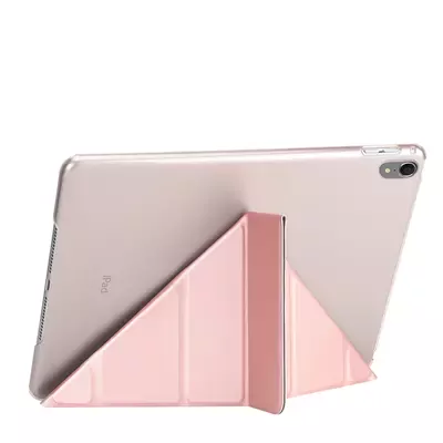 Microsonic Apple iPad Pro 12.9'' 2018 (A1876-A2014-A1895-A1983) Folding Origami Design Kılıf Rose Gold