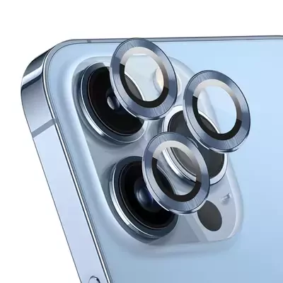 Microsonic Apple iPhone 14 Pro Tekli Kamera Lens Koruma Camı Sierra Mavisi