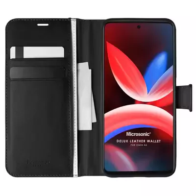 Microsonic Omix X6 Kılıf Delux Leather Wallet Siyah