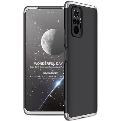 Microsonic Xiaomi Redmi Note 10 Pro Max Kılıf Double Dip 360 Protective AYS Siyah Gri