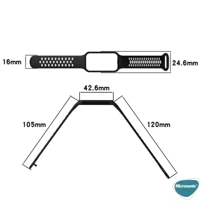 Microsonic Amazfit Band 7 Rainbow Sport Band Kordon Siyah Mavi