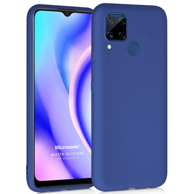 Microsonic Realme C15 Kılıf Matte Silicone Lacivert